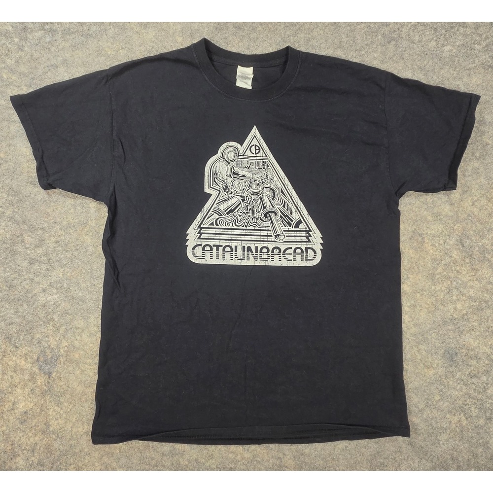 Catalinbread Guitar Pedals Astronaut Graphic T-Shirt Black Mens Large L Cotton